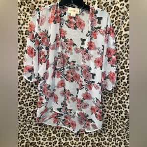 White Floral Cardigan